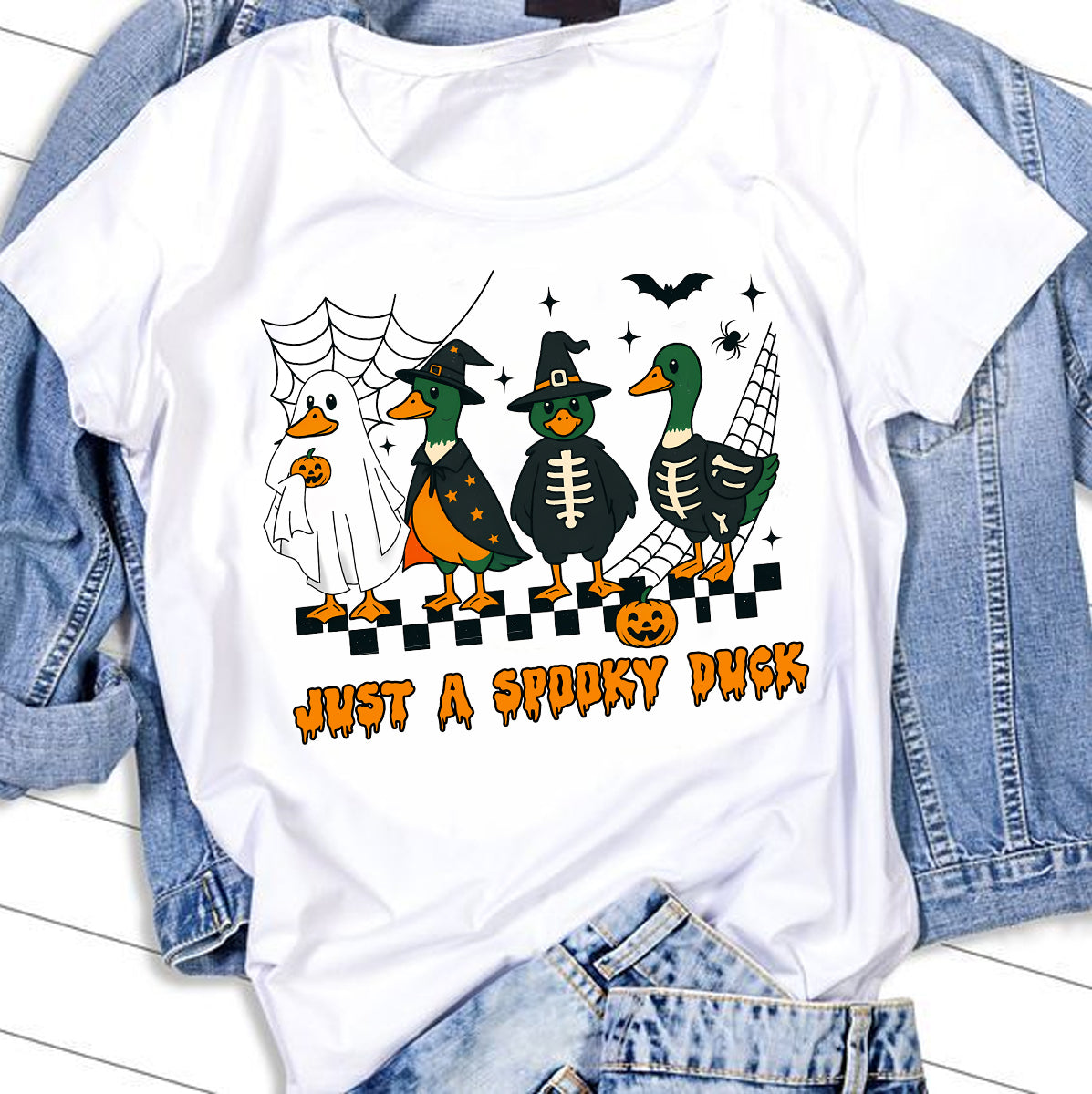 Just A Spooky Duck T-Shirt - Funny Halloween Duck Design | Perfect for Halloween Lovers & Duck Enthusiasts