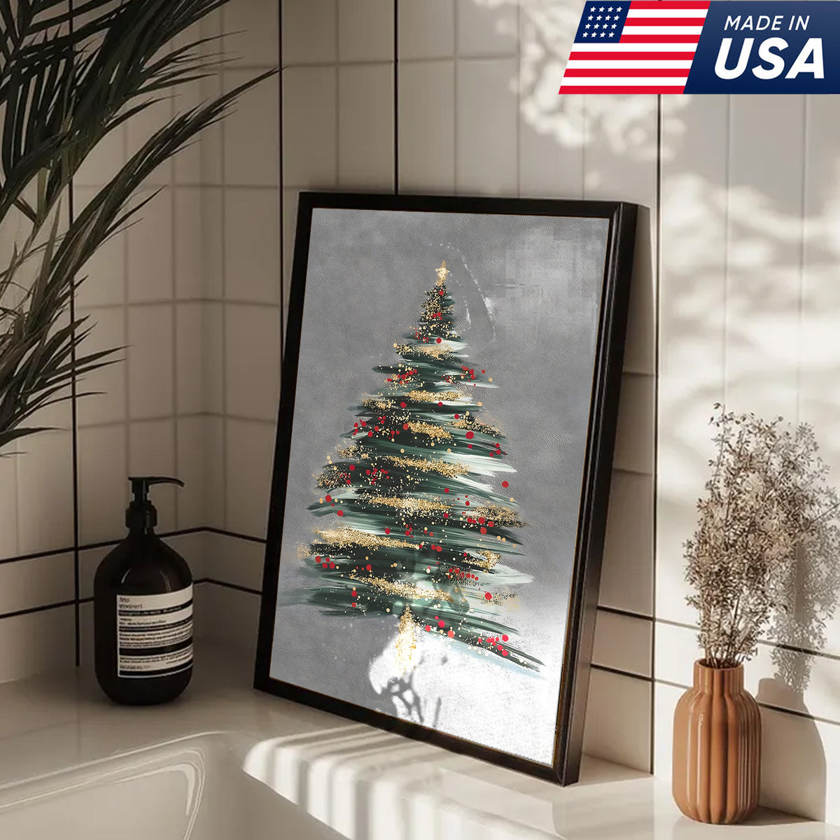 Golden Noel Christmas Canvas