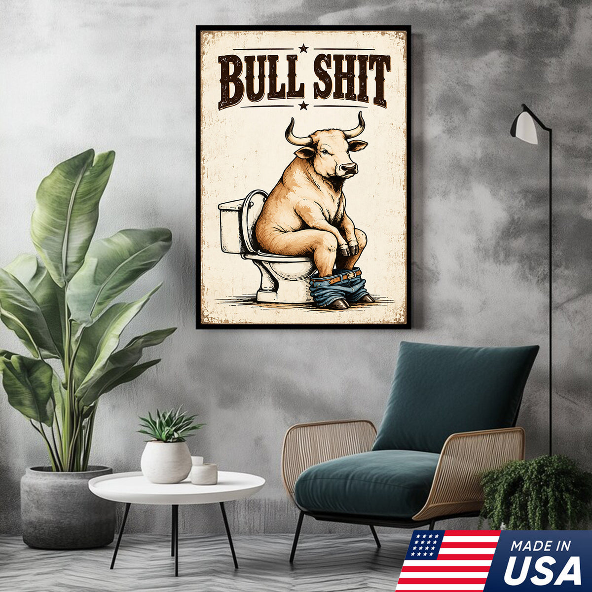 Bullshit Bathroom Humor Canvas