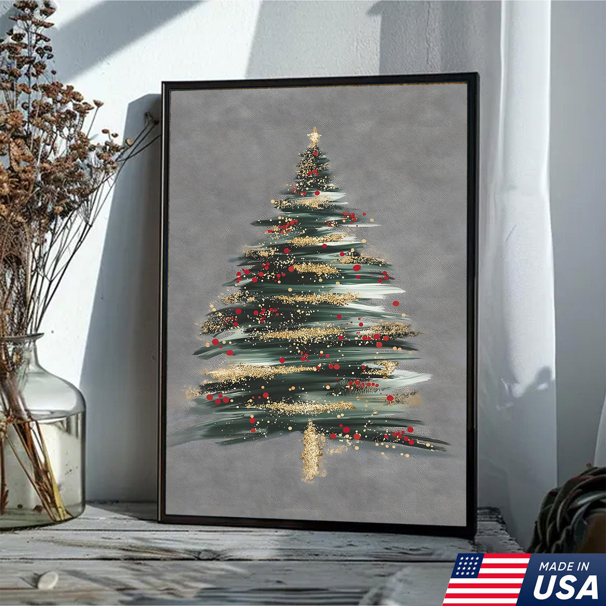 Golden Noel Christmas Canvas
