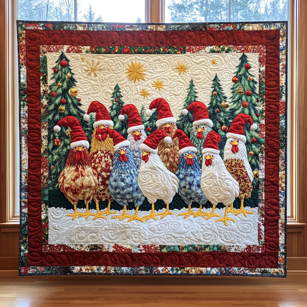 Christmas Chicken Quilt Blanket
