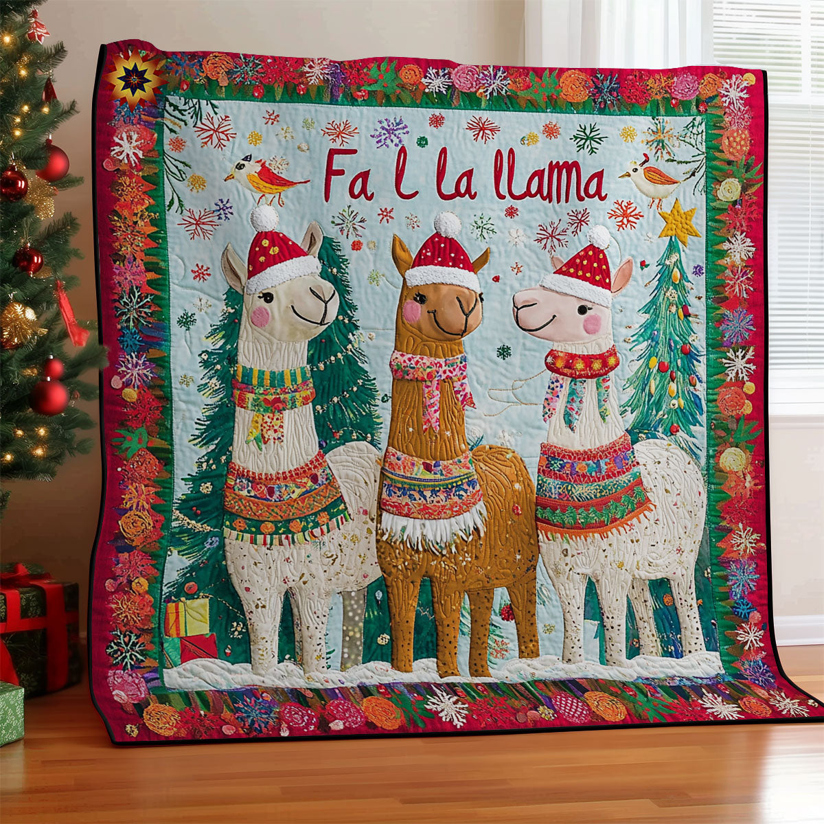 Christmas Of Llama Quilt Blanket