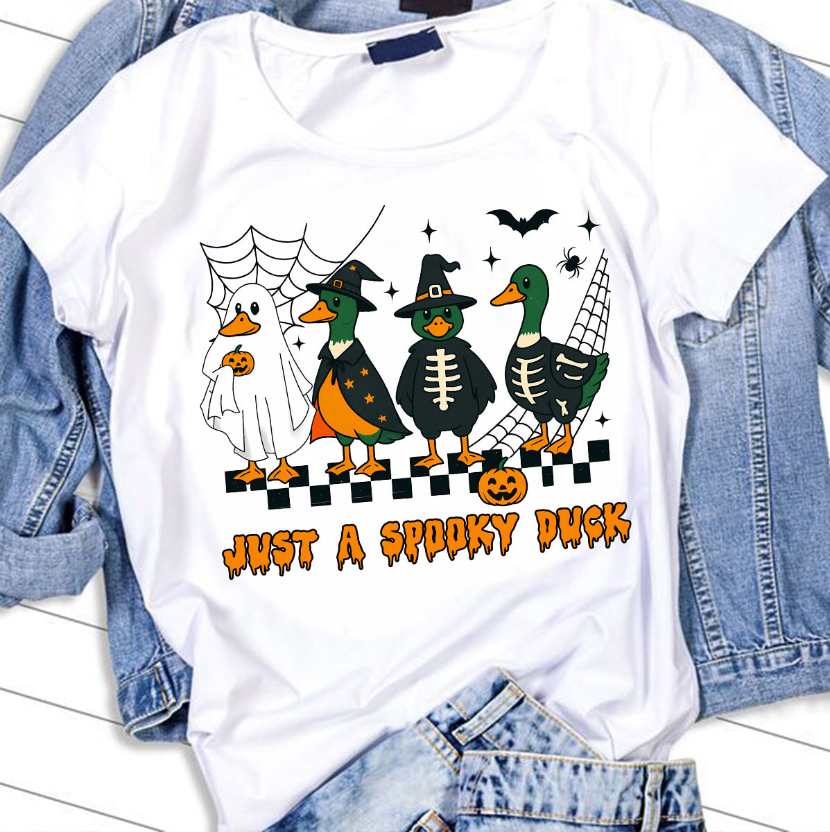 Just A Spooky Duck T-Shirt - Funny Halloween Duck Design | Perfect for Halloween Lovers & Duck Enthusiasts
