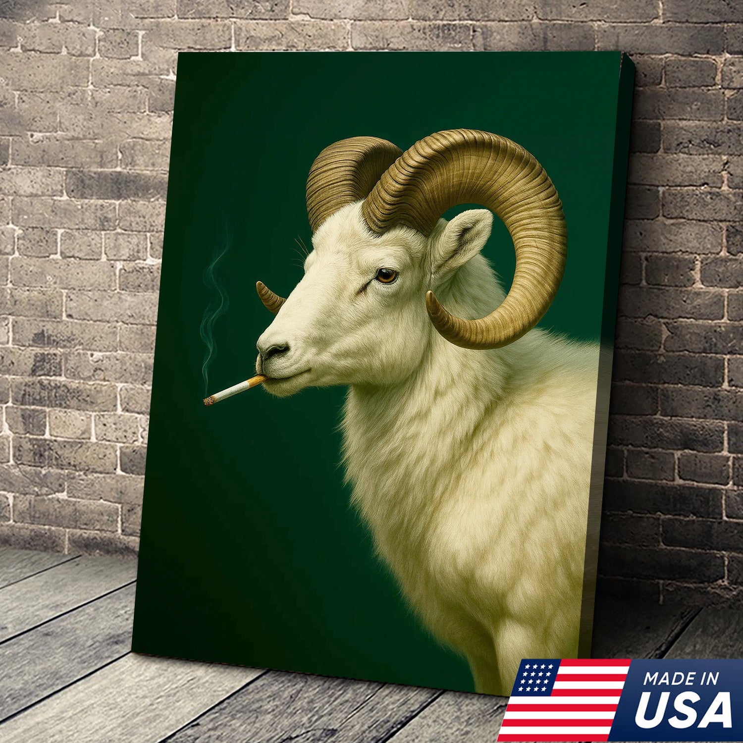 Dall Sheep Wall Art Canvas - Rustic Wildlife Decor for Cabin & Lodge - Hunting Gift Artwork
