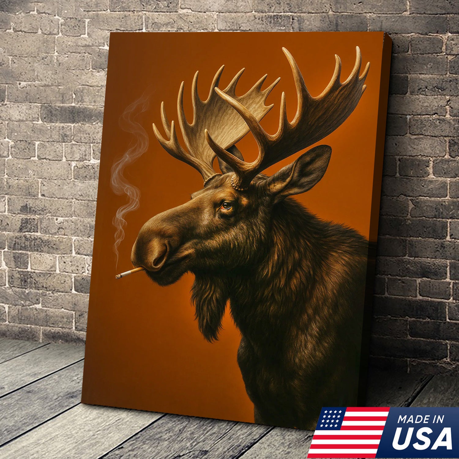 Moose Canvas Wall Art – Rustic Wildlife Artwork for Cabin, Lodge & Nature Lovers