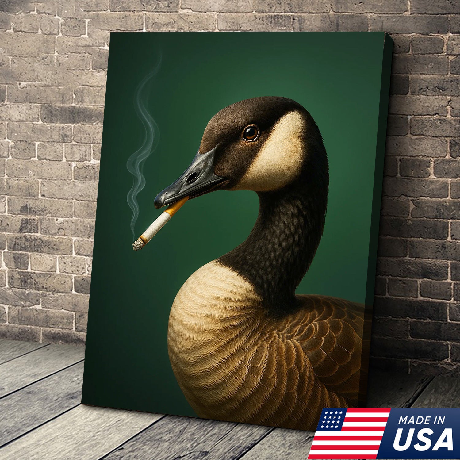 Canada Goose Wall Art Canvas - Rustic Wildlife Home Decor - Cabin & Hunting Lodge Artwork