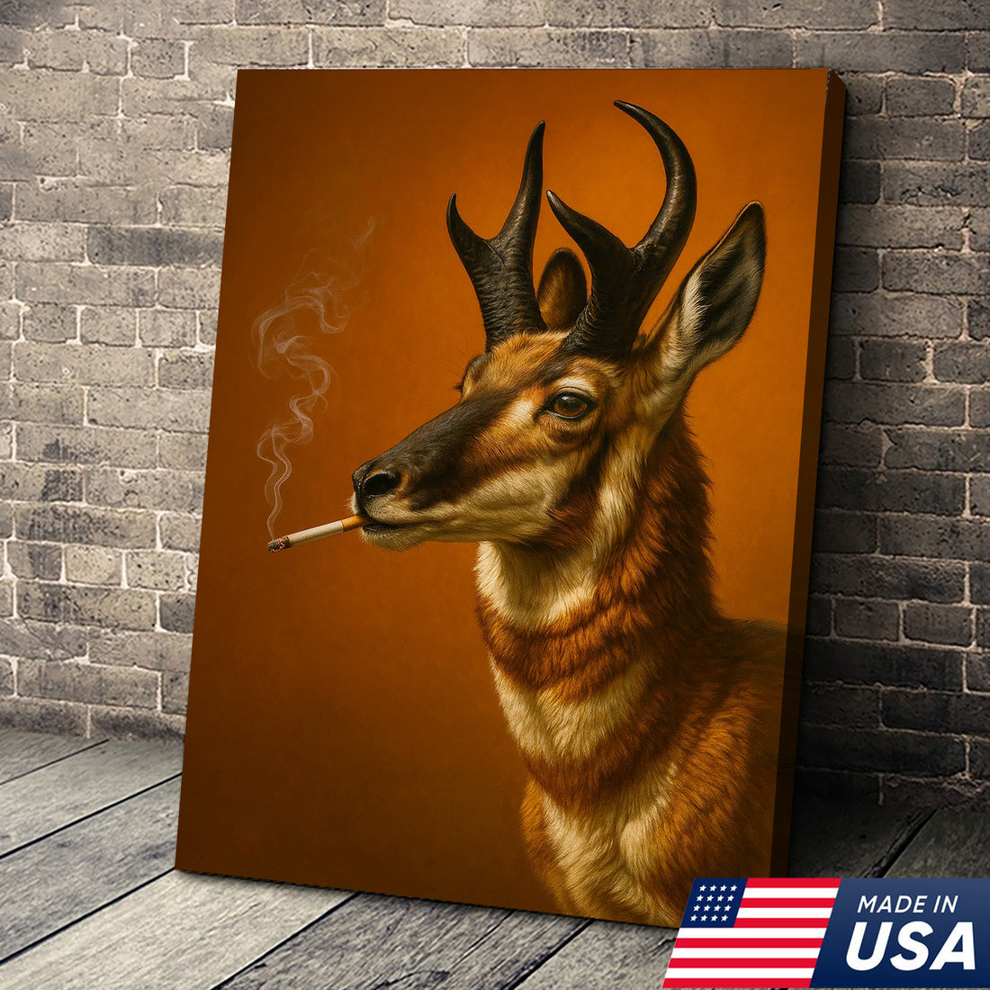 Pronghorn Canvas Wall Art – Stunning Rustic Wildlife Decor for Cabin, Lodge & Nature Lovers