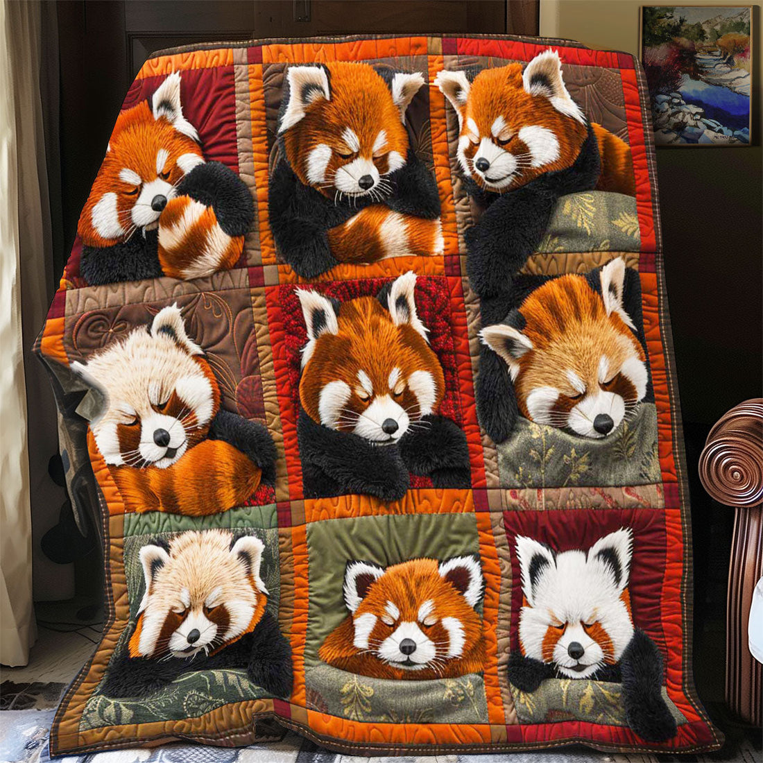 Red Panda Collection Quilt Blanket
