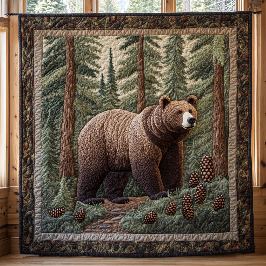Brown Bear Quiet Moments Quilt Blanket