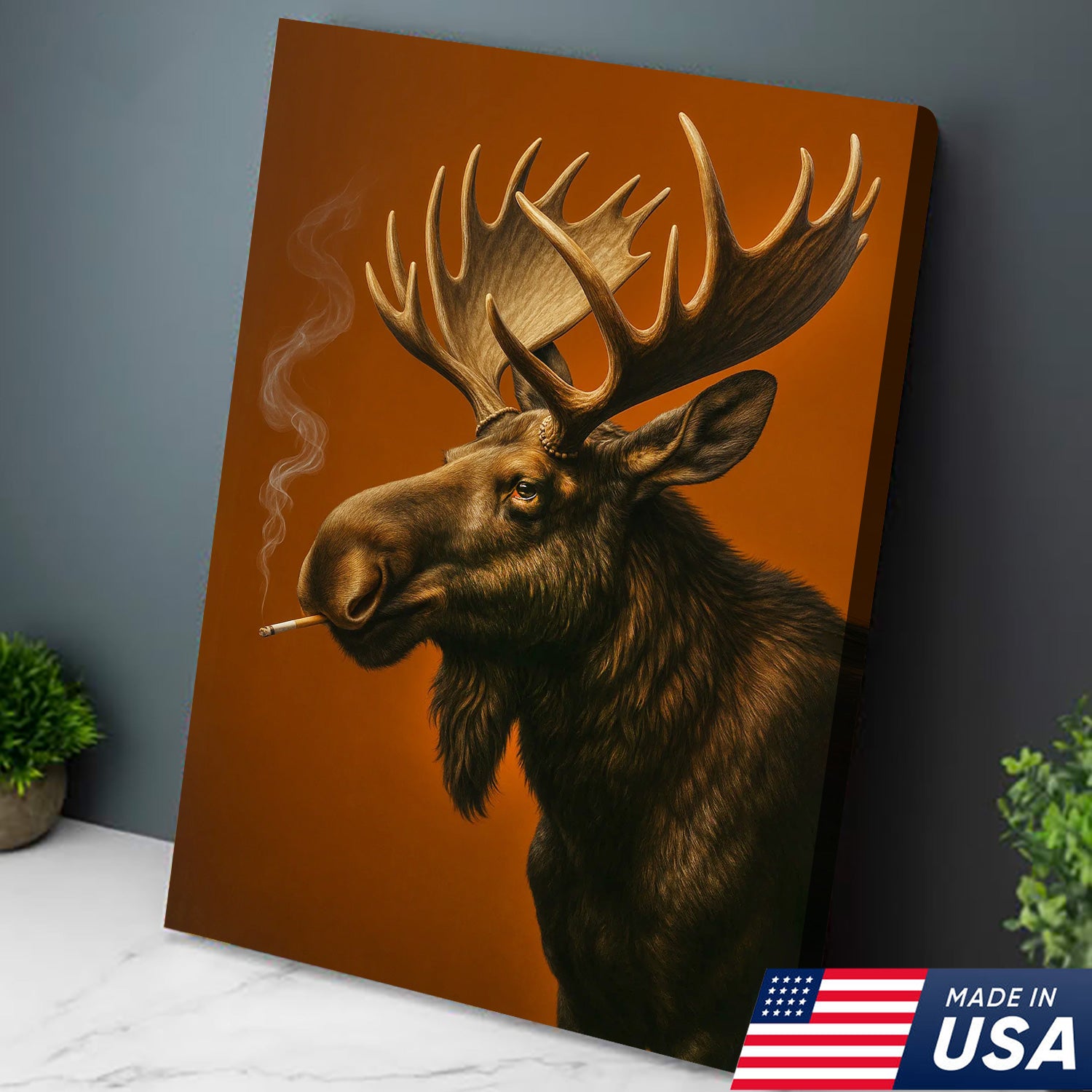 Moose Canvas Wall Art – Rustic Wildlife Artwork for Cabin, Lodge & Nature Lovers