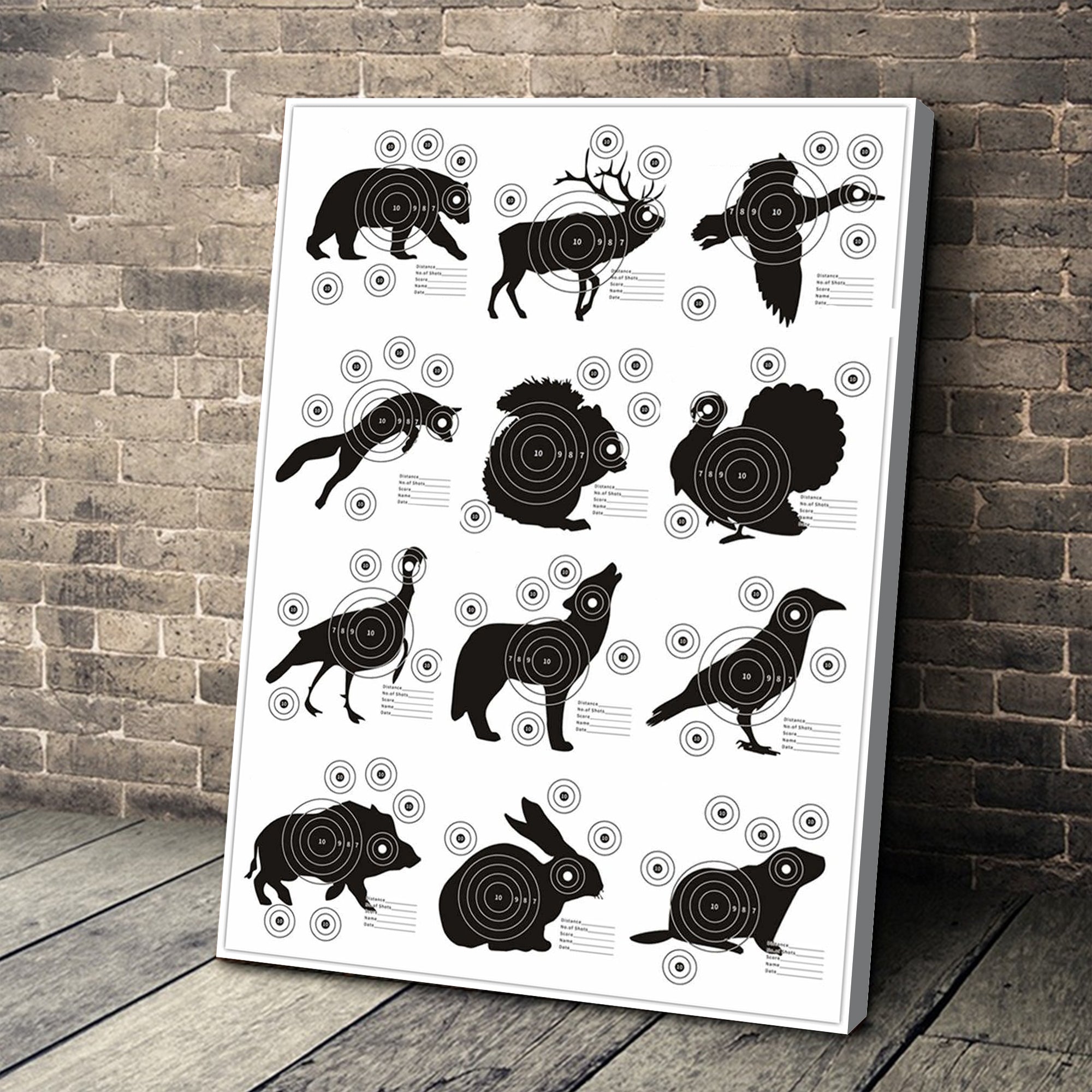 Anatomical Hunting Target Poster – Vital Shot Placement Chart Canvas for Hunters, Archers & Gun Enthusiasts