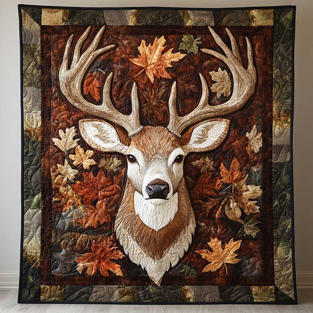 Forest Deer Quiet Moments Quilt Blanket