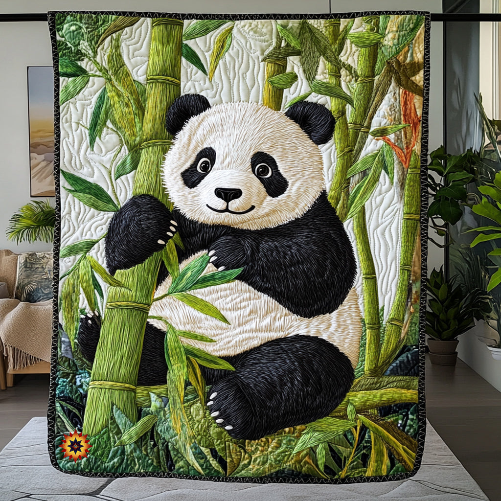 Panda Bamboo Forest Quilt Blanket