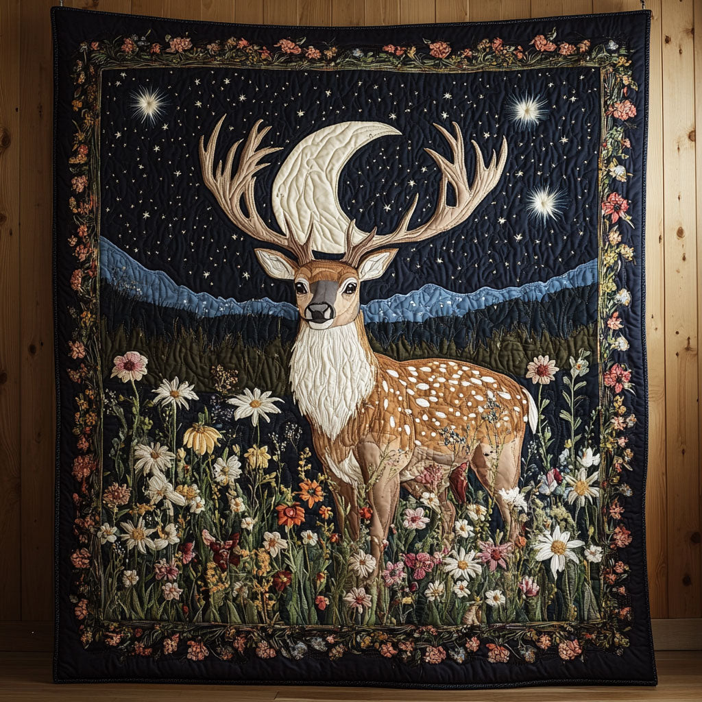 Midnight Deer Quilt Blanket