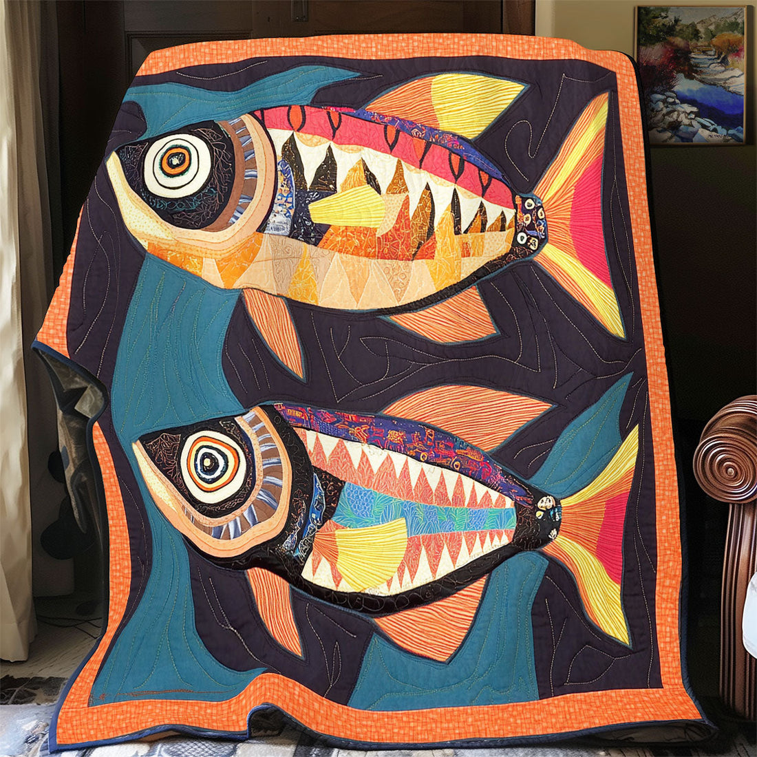 Vibrant Fish Timeless Comfort Quilt Blanket