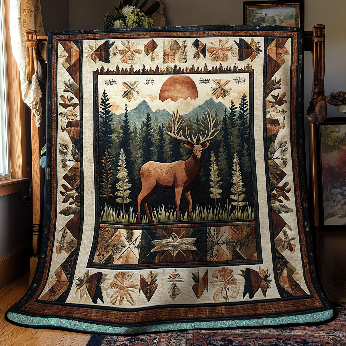 Deer Native Quilt Blanket
