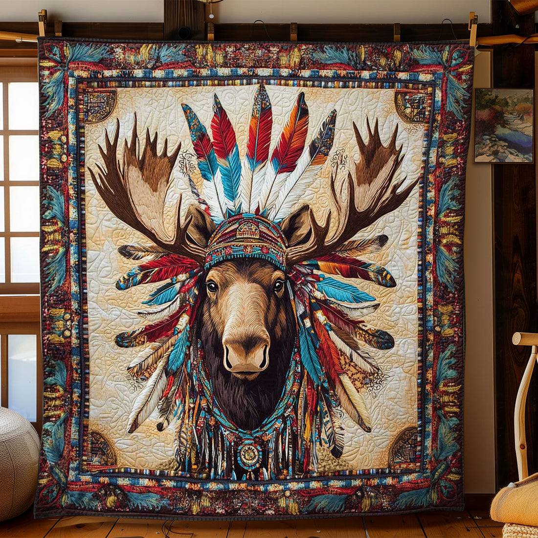 Sacred Moose Quilt Blanket