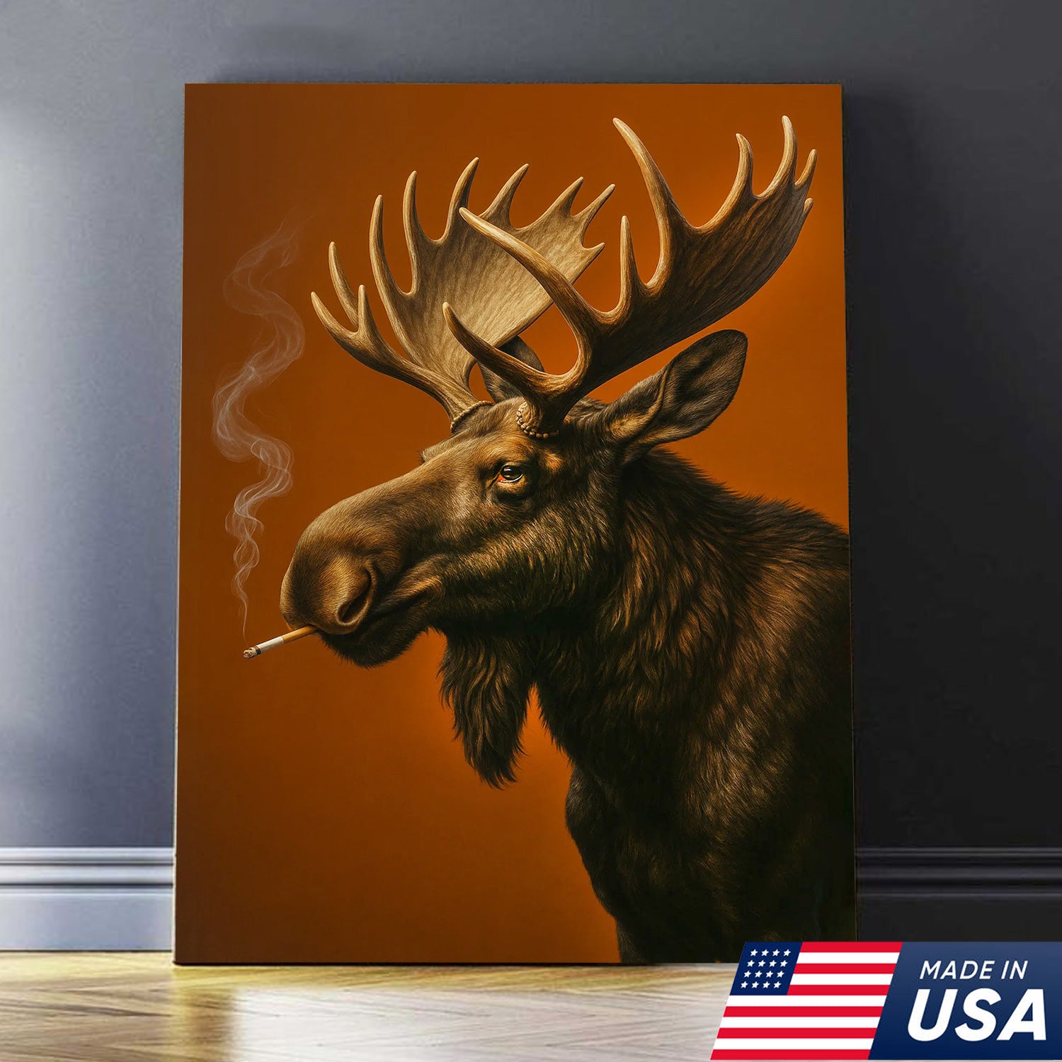 Moose Canvas Wall Art – Rustic Wildlife Artwork for Cabin, Lodge & Nature Lovers