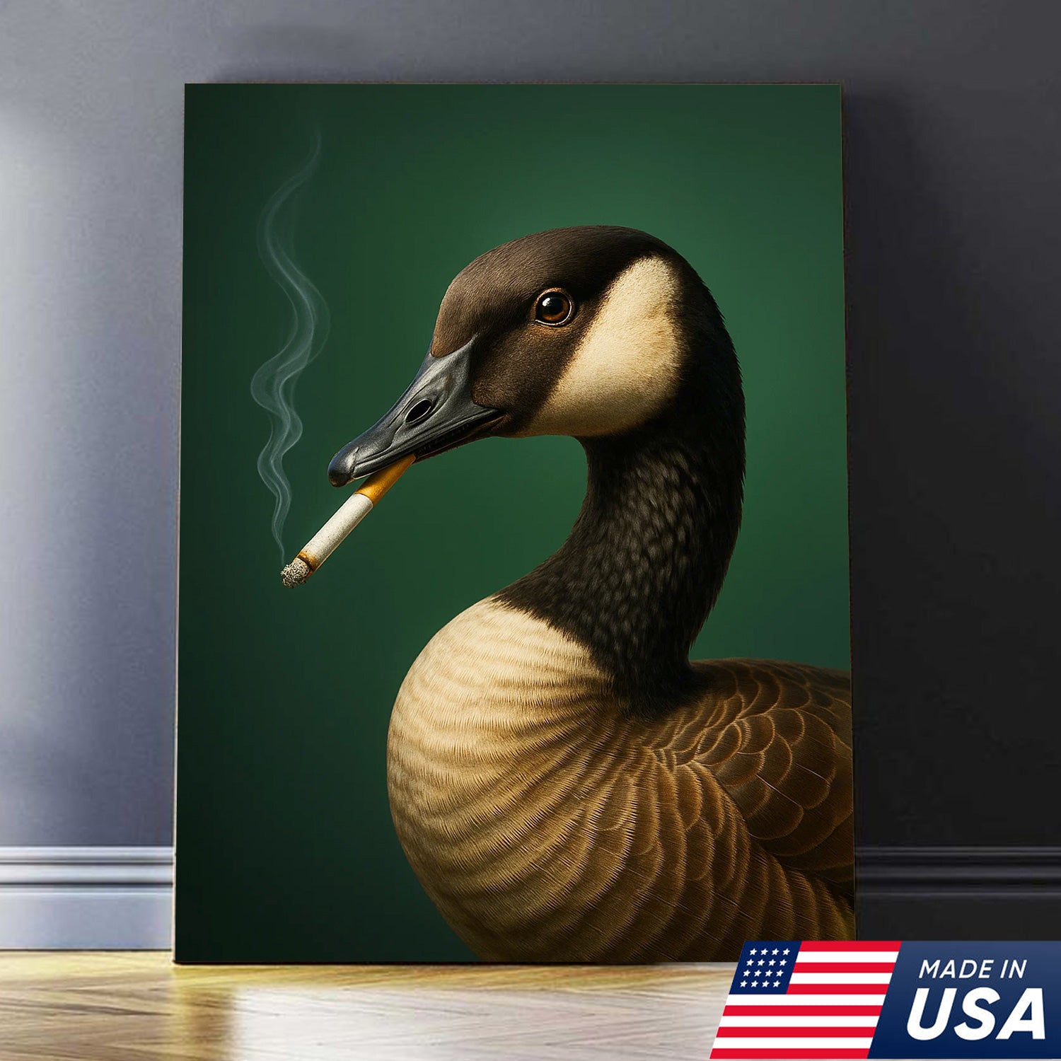 Canada Goose Wall Art Canvas - Rustic Wildlife Home Decor - Cabin & Hunting Lodge Artwork