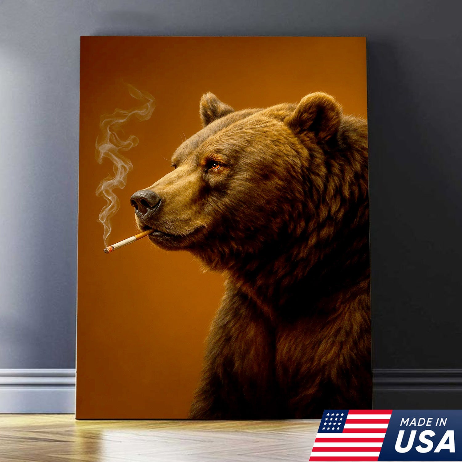 Grizzly Bear Canvas Wall Art – Majestic Rustic Wildlife Decor for Cabin, Lodge & Nature Lovers