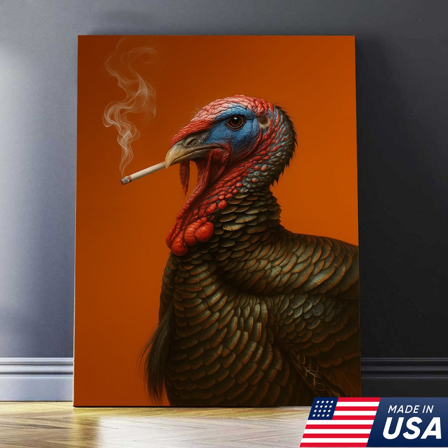 Wild Turkey Canvas Wall Art – Rustic Wildlife Decor for Cabin, Lodge & Hunting Enthusiasts
