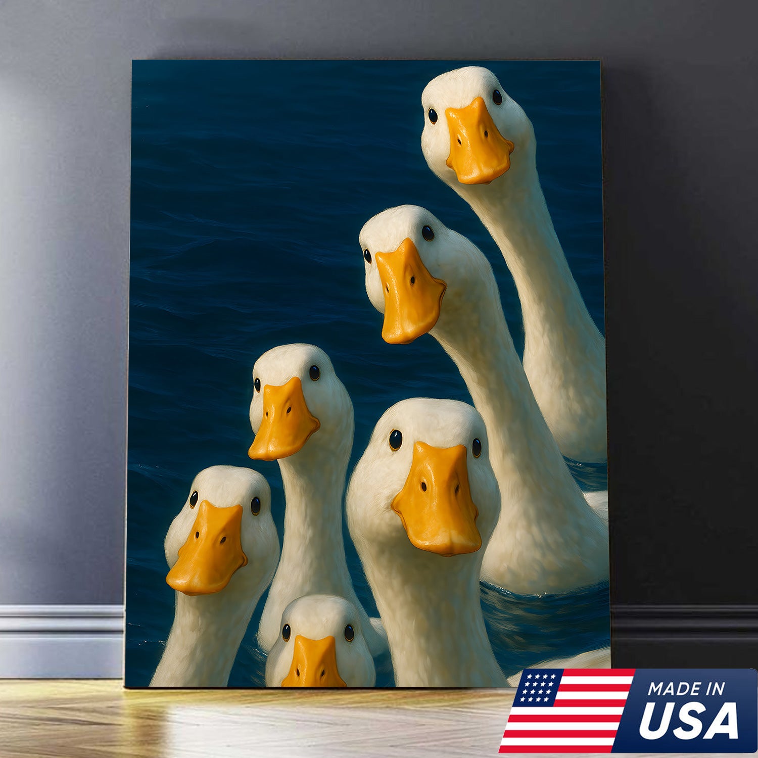 Funny Duck Canvas Wall Art – Quirky Farmhouse & Hunting Cabin Decor, Perfect Gift for Hunters
