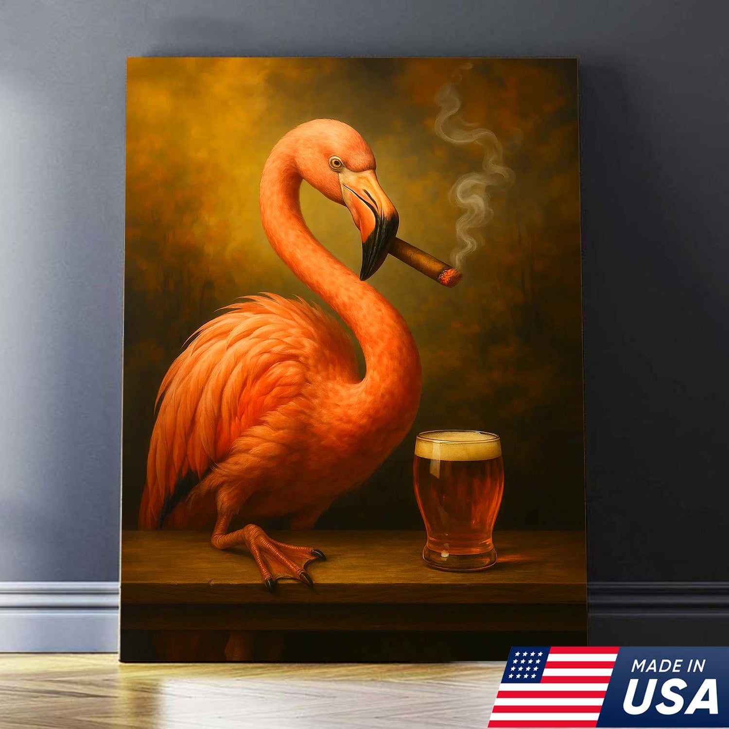 Whimsical Flamingo Canvas Wall Art - Bold Tropical Bird Design for Modern Home Decor - Unique Animal Artwork