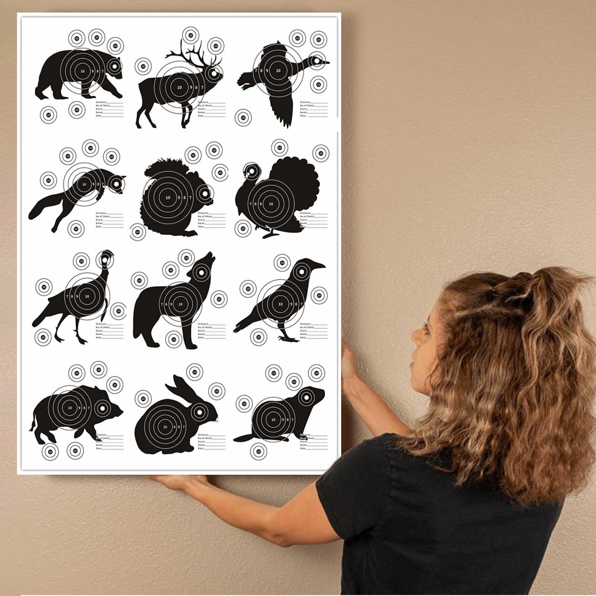 Anatomical Hunting Target Poster – Vital Shot Placement Chart Canvas for Hunters, Archers & Gun Enthusiasts
