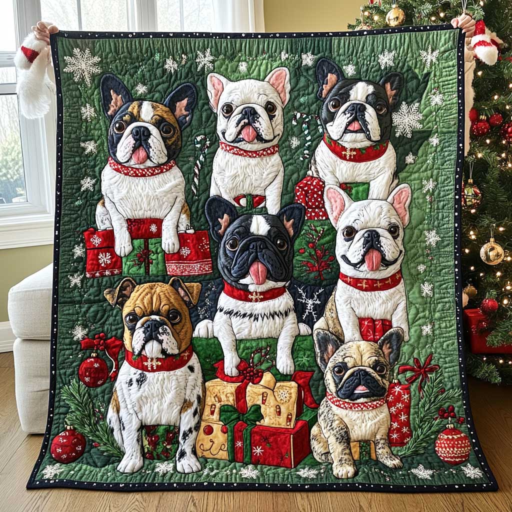 Christmas Gift Bull Quilt Blanket