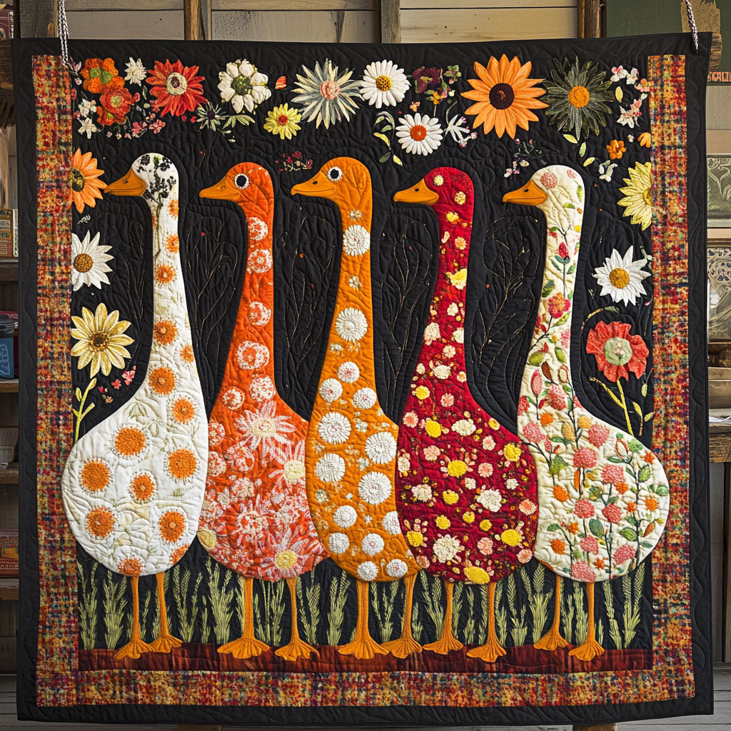 Whimsical Duck Quiet Moments Quilt Blanket