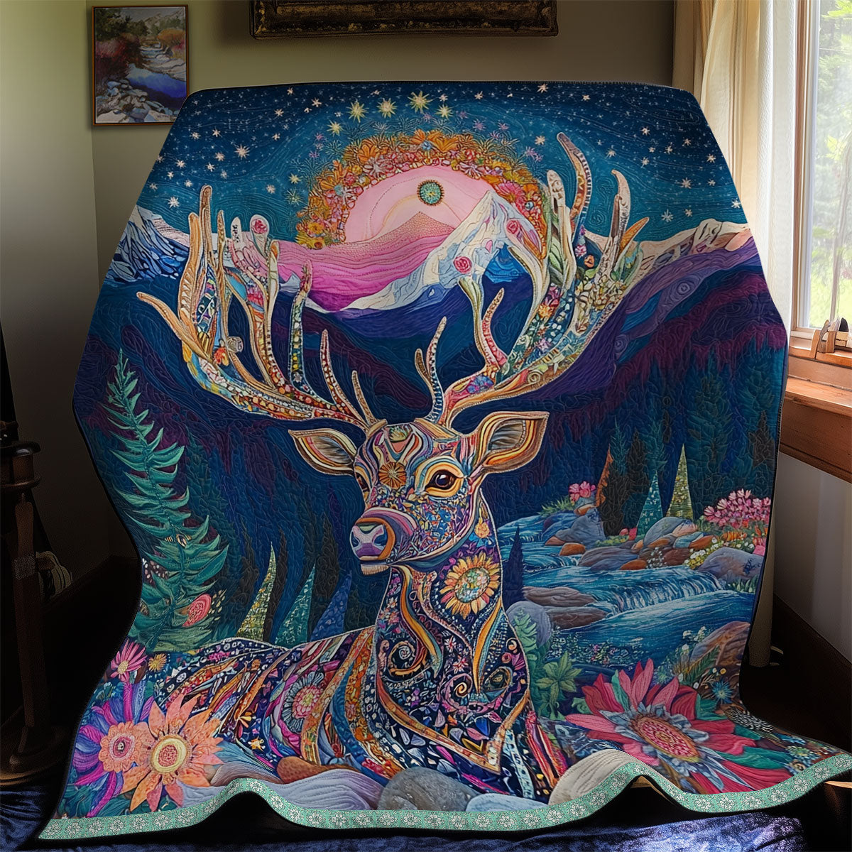 Fanstatic Deer Quilt Blanket
