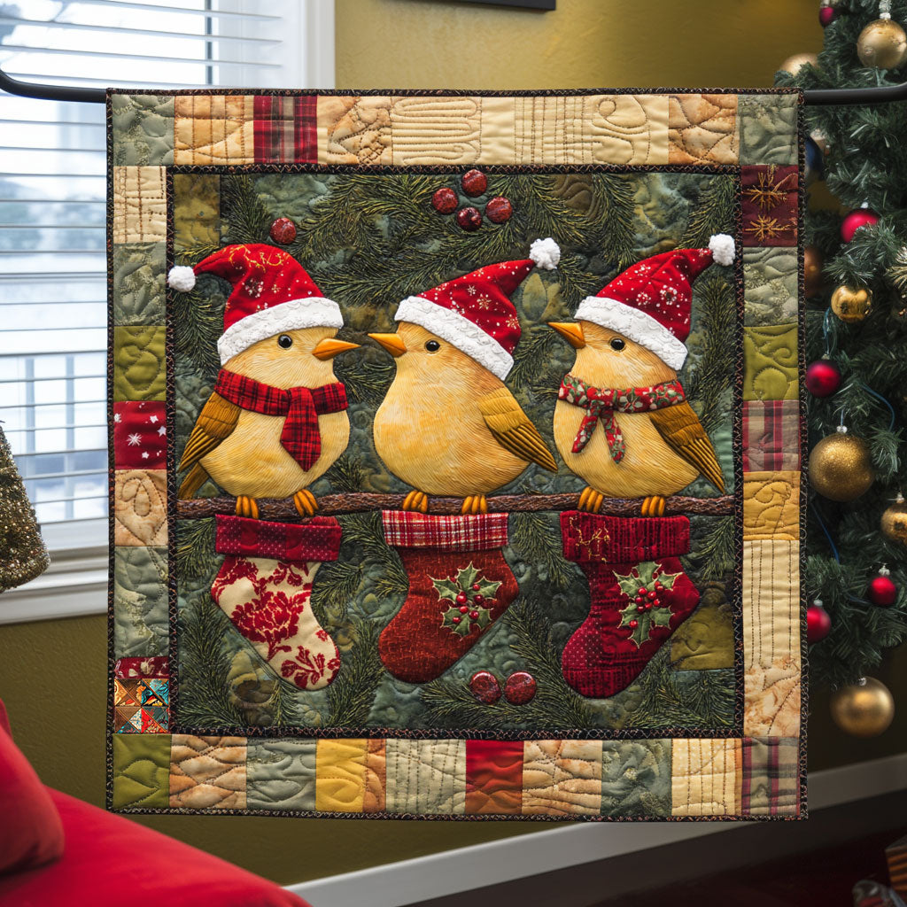 Christmas Bird Merry Moments Quilt Blanket