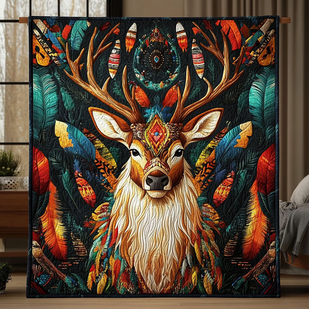 Deer Native American Quilt Blanket