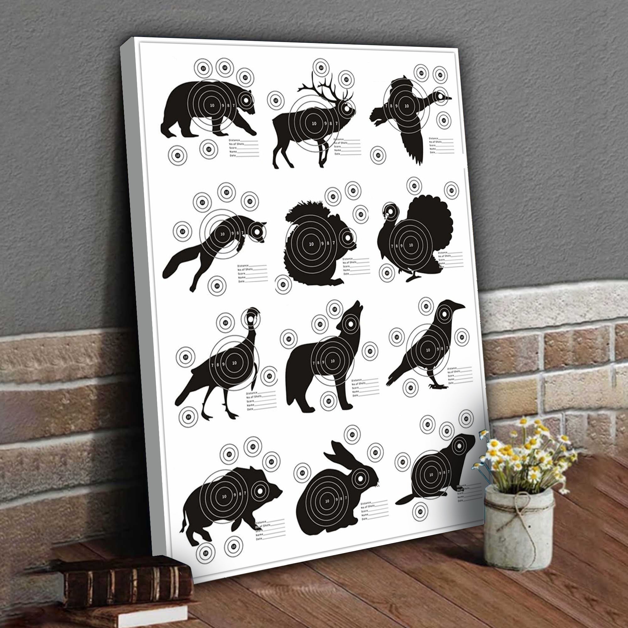 Anatomical Hunting Target Poster – Vital Shot Placement Chart Canvas for Hunters, Archers & Gun Enthusiasts