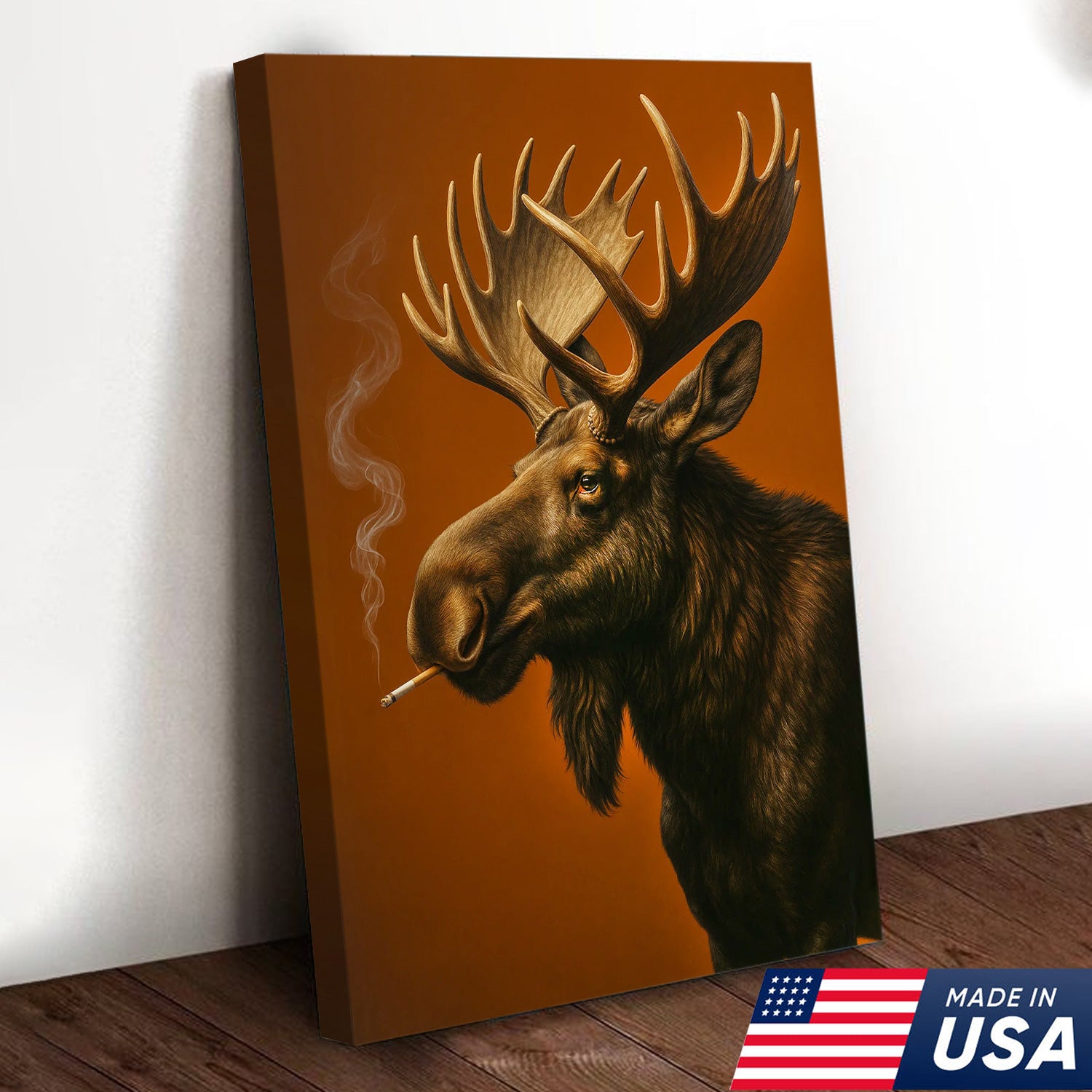 Moose Canvas Wall Art – Rustic Wildlife Artwork for Cabin, Lodge & Nature Lovers