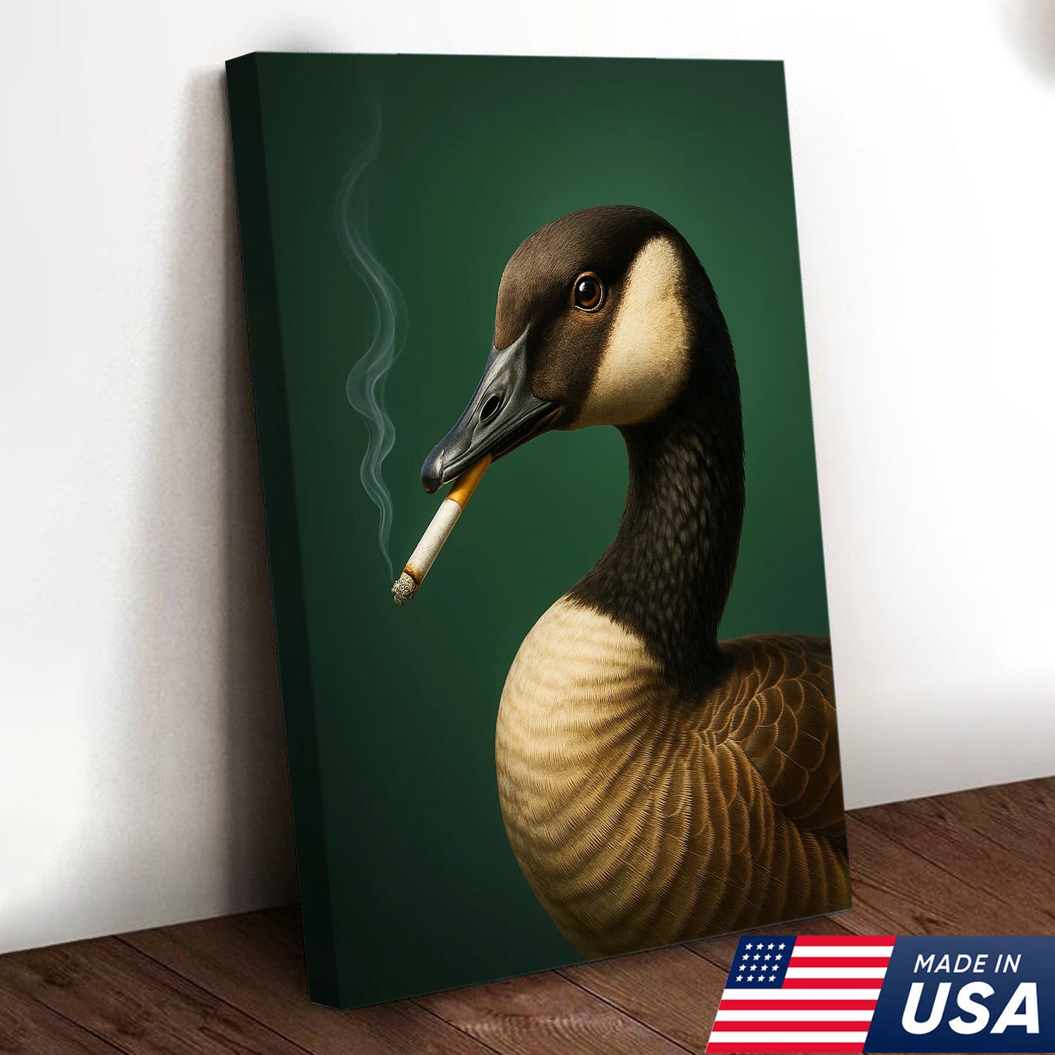 Canada Goose Wall Art Canvas - Rustic Wildlife Home Decor - Cabin & Hunting Lodge Artwork