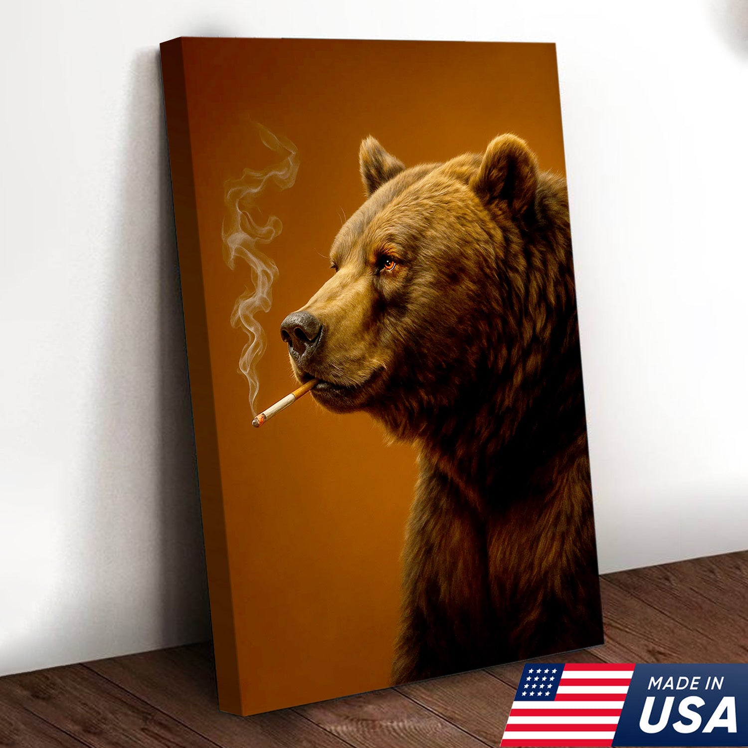 Grizzly Bear Canvas Wall Art – Majestic Rustic Wildlife Decor for Cabin, Lodge & Nature Lovers