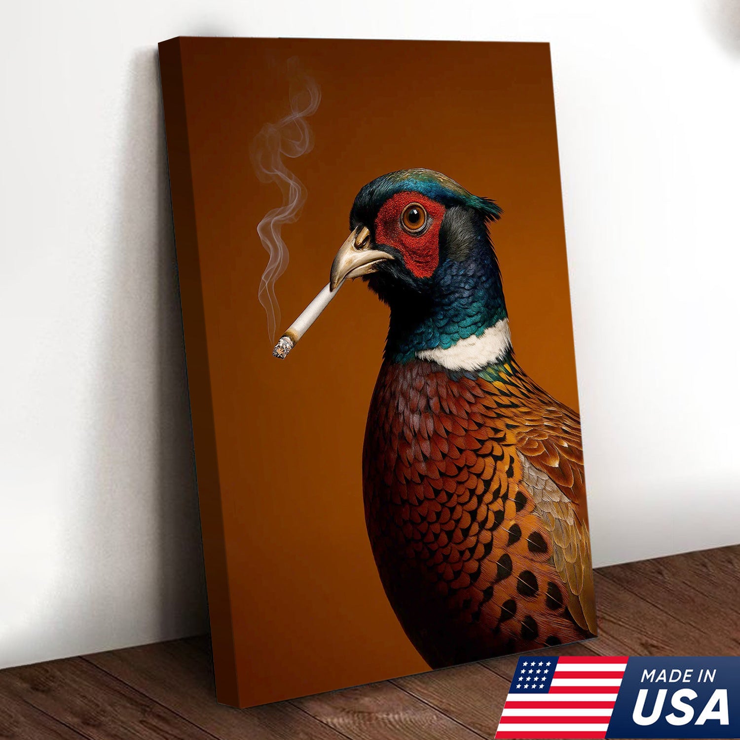 Pheasant Canvas Wall Art – Vibrant Rustic Wildlife Decor for Cabin, Lodge & Hunting Enthusiasts