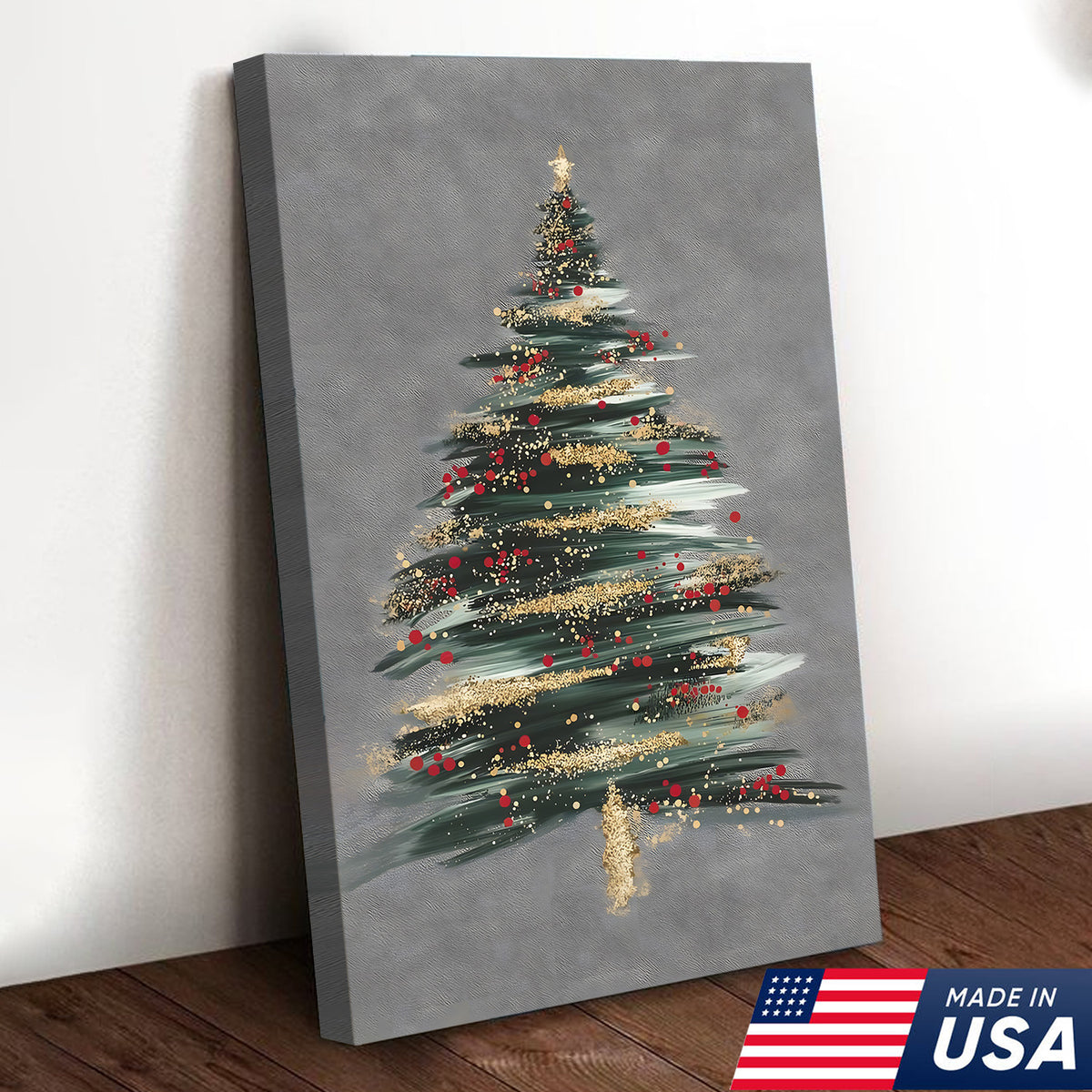 Golden Noel Christmas Canvas