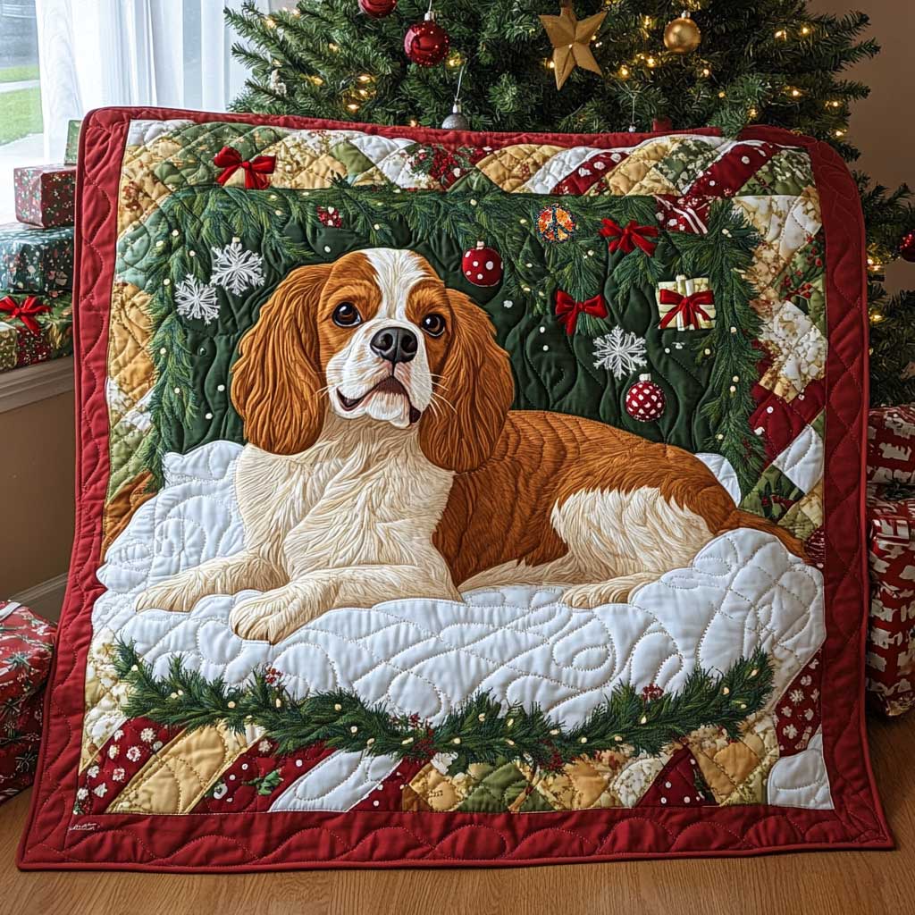 Christmas Cavalier Quilt Blanket
