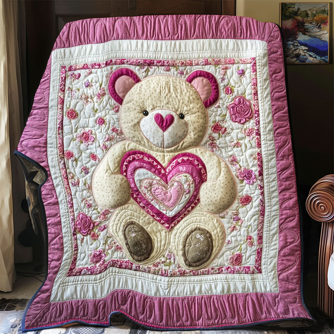 Teddy Bear Valentine Gentle Dreams Quilt Blanket