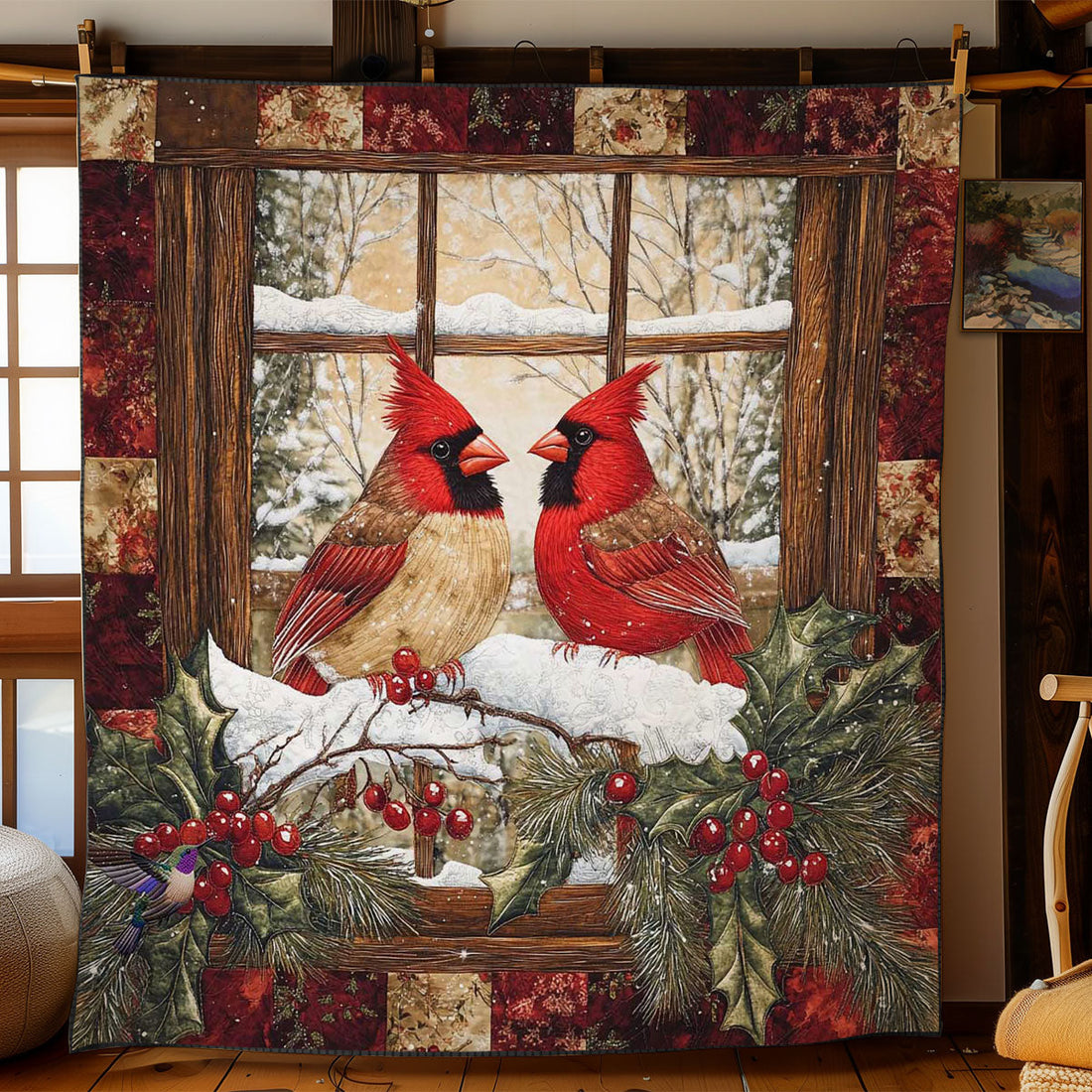 Cardinal Noel Quilt Blanket