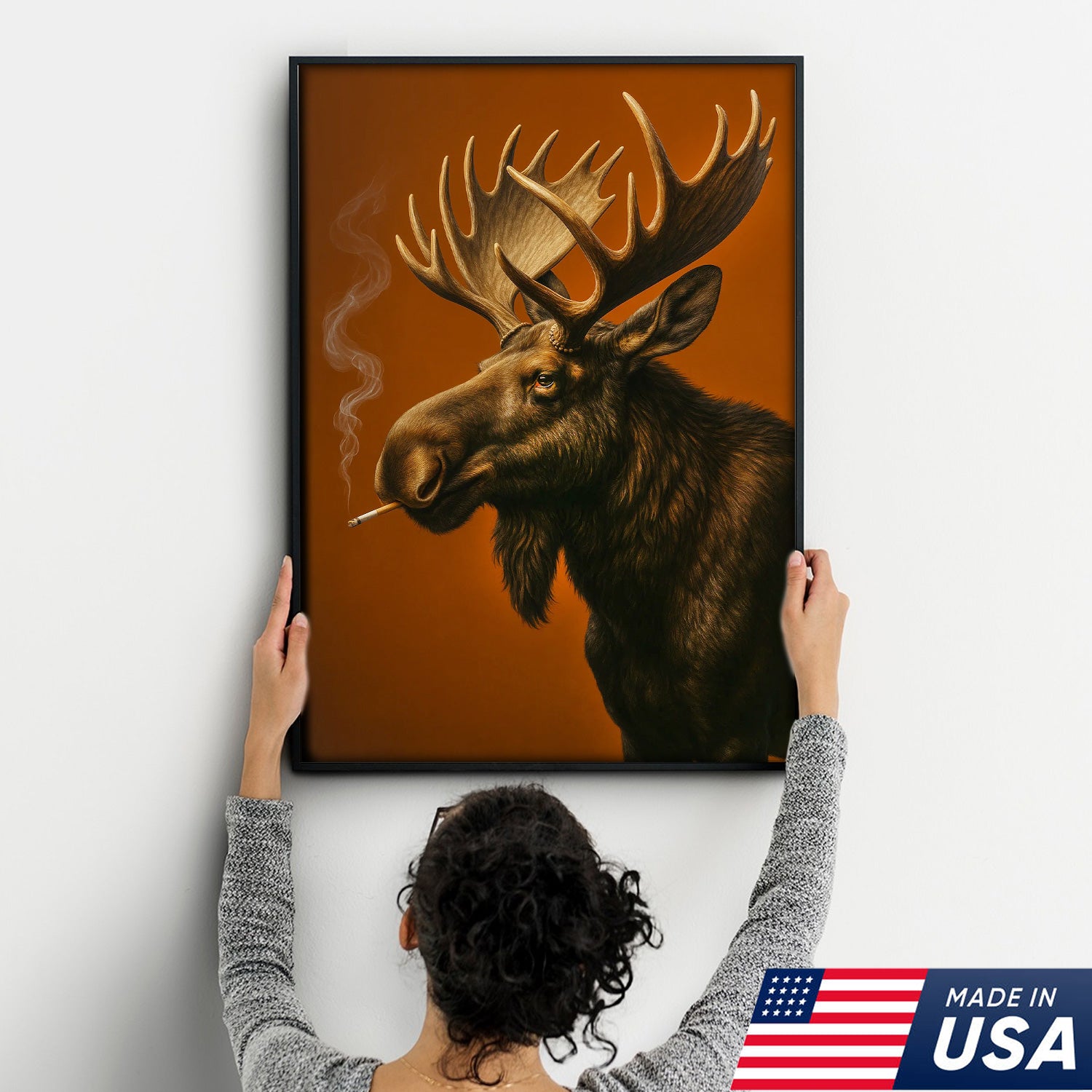 Moose Canvas Wall Art – Rustic Wildlife Artwork for Cabin, Lodge & Nature Lovers