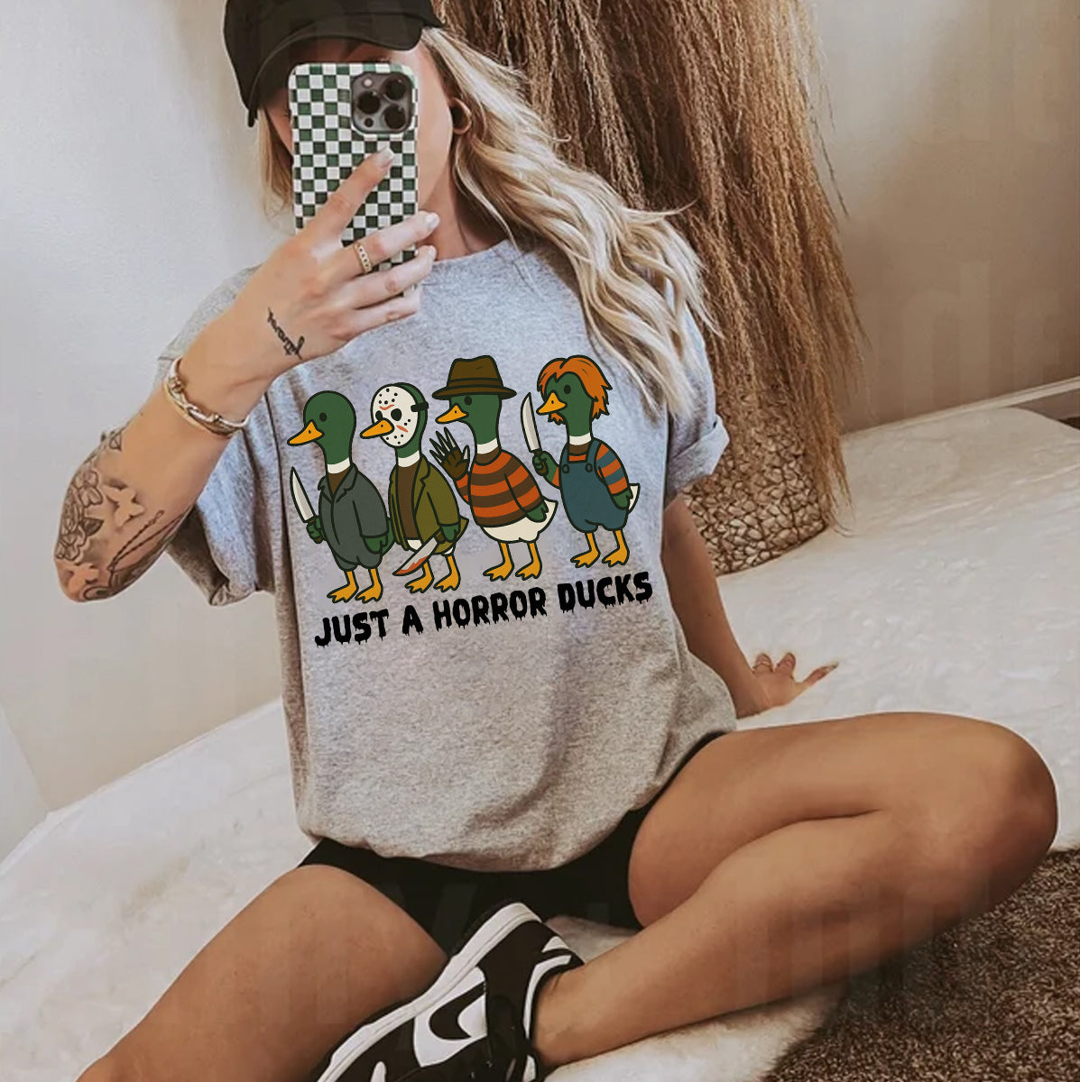 Just A Horror Ducks T-Shirt - Funny Halloween Duck Design for Hunters & Horror