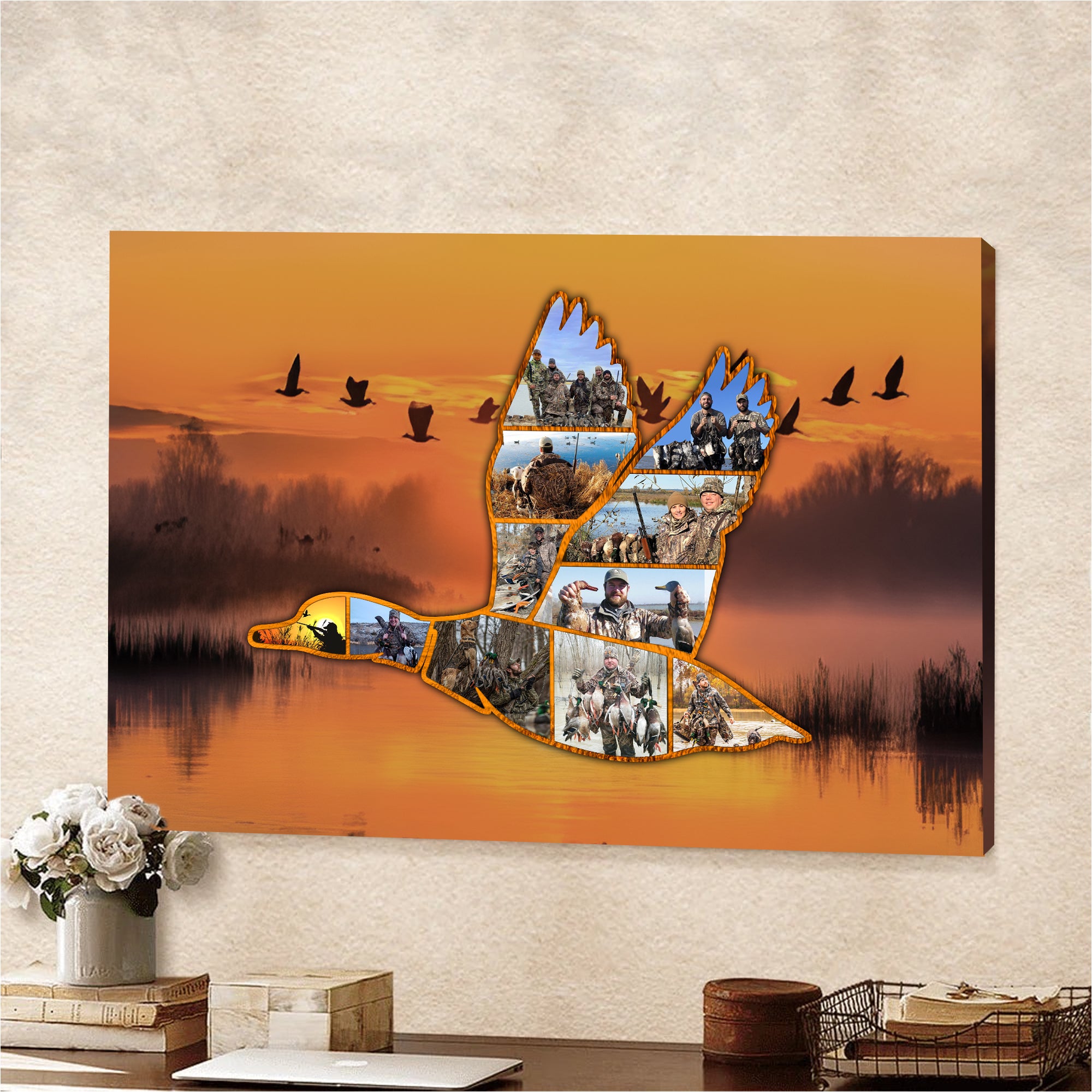 Personalized Duck Hunting Canvas – Custom Photo Wall Art Gift for Hunters