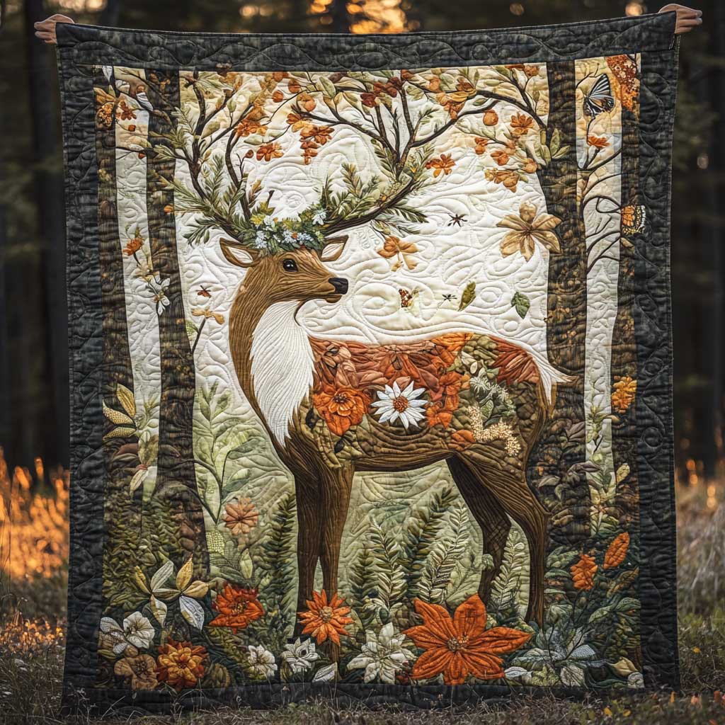 Forest Antler Quilt Blanket