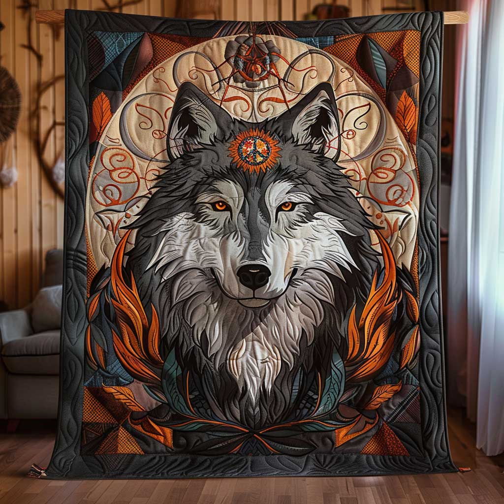 Native American Wolf Gentle Dreams Quilt Blanket