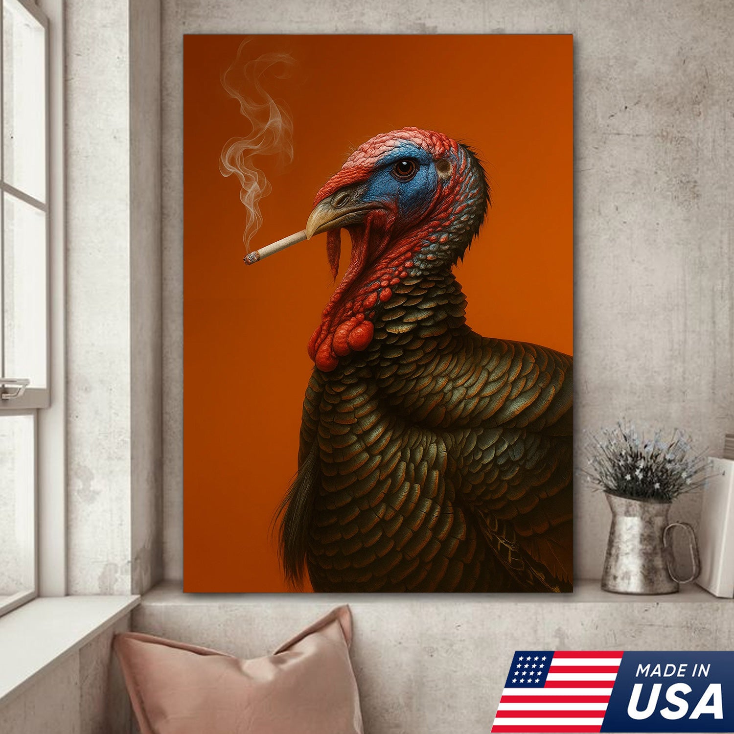 Wild Turkey Canvas Wall Art – Rustic Wildlife Decor for Cabin, Lodge & Hunting Enthusiasts
