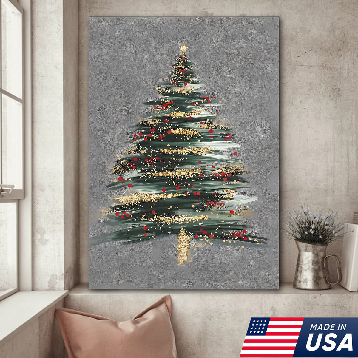 Golden Noel Christmas Canvas