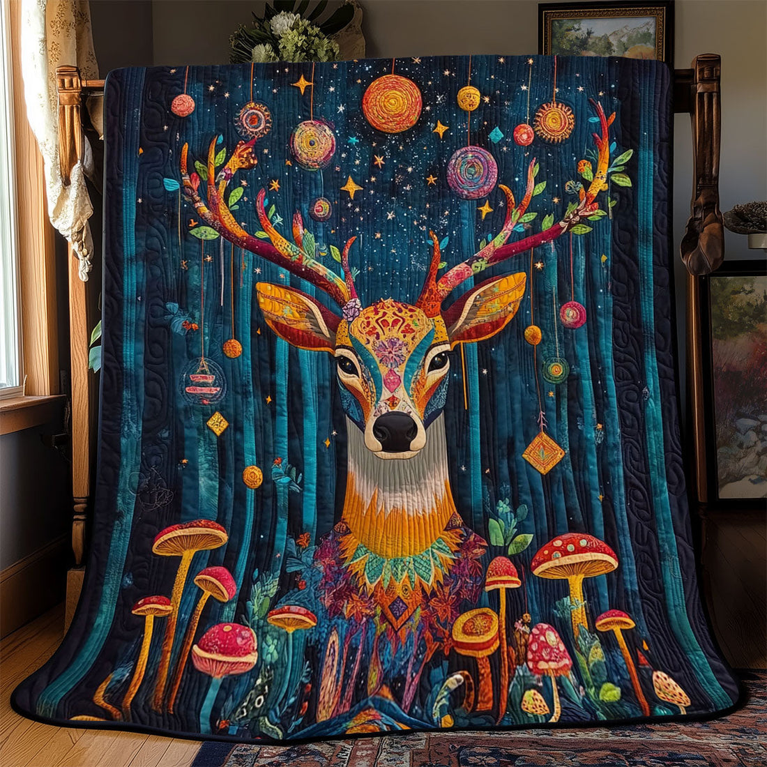 Luminous Stag Quilt Blanket